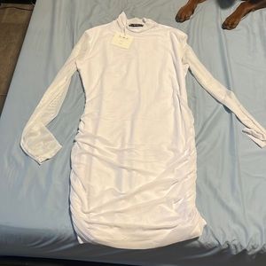White Mesh Bodycon Dress